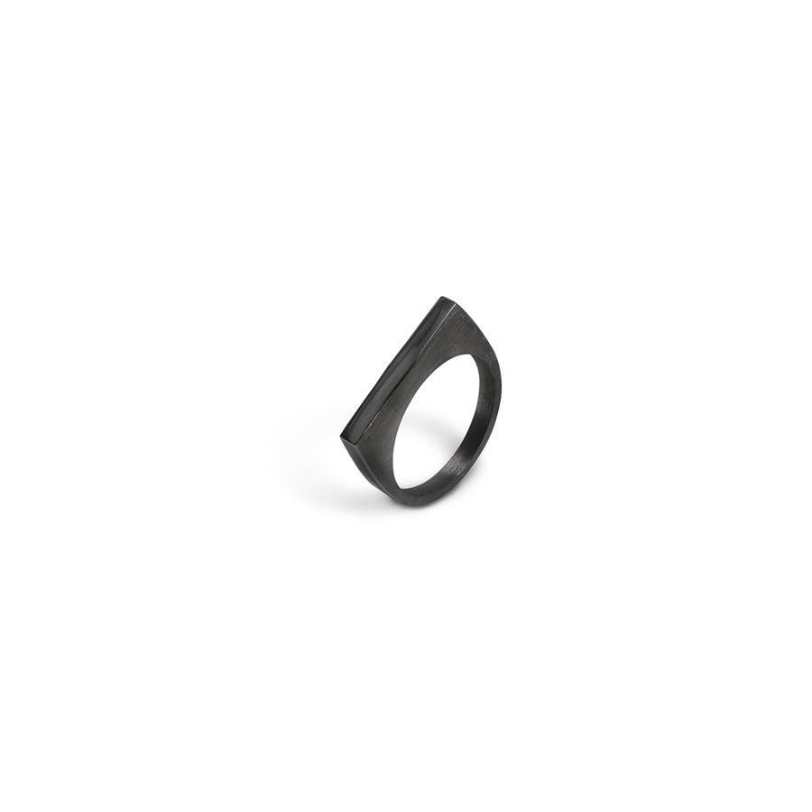 Rhodium-plated silver square 'Conjunctions' ring CONGIUNZIONI | AN1 CON QAGN